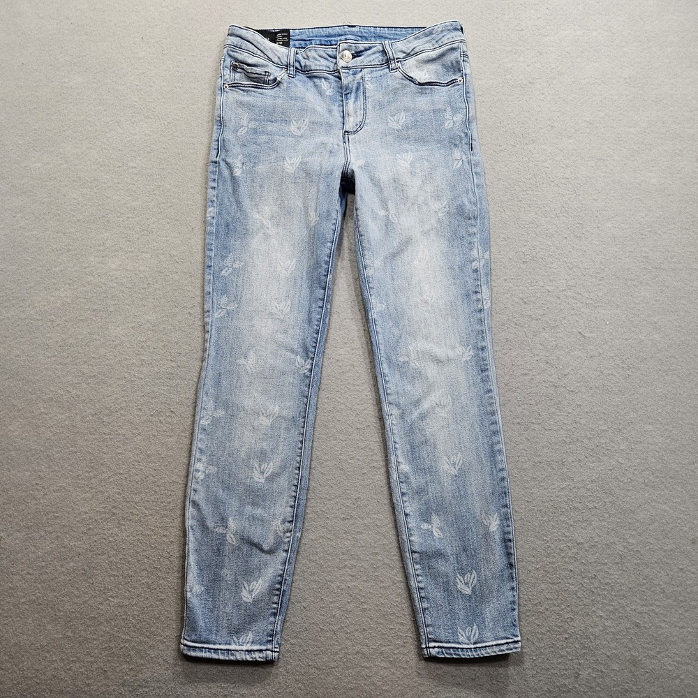 Armani Exchange A|X J61 Super Skinny Capri Midrise Jeans Womens 27 Blue Floral
